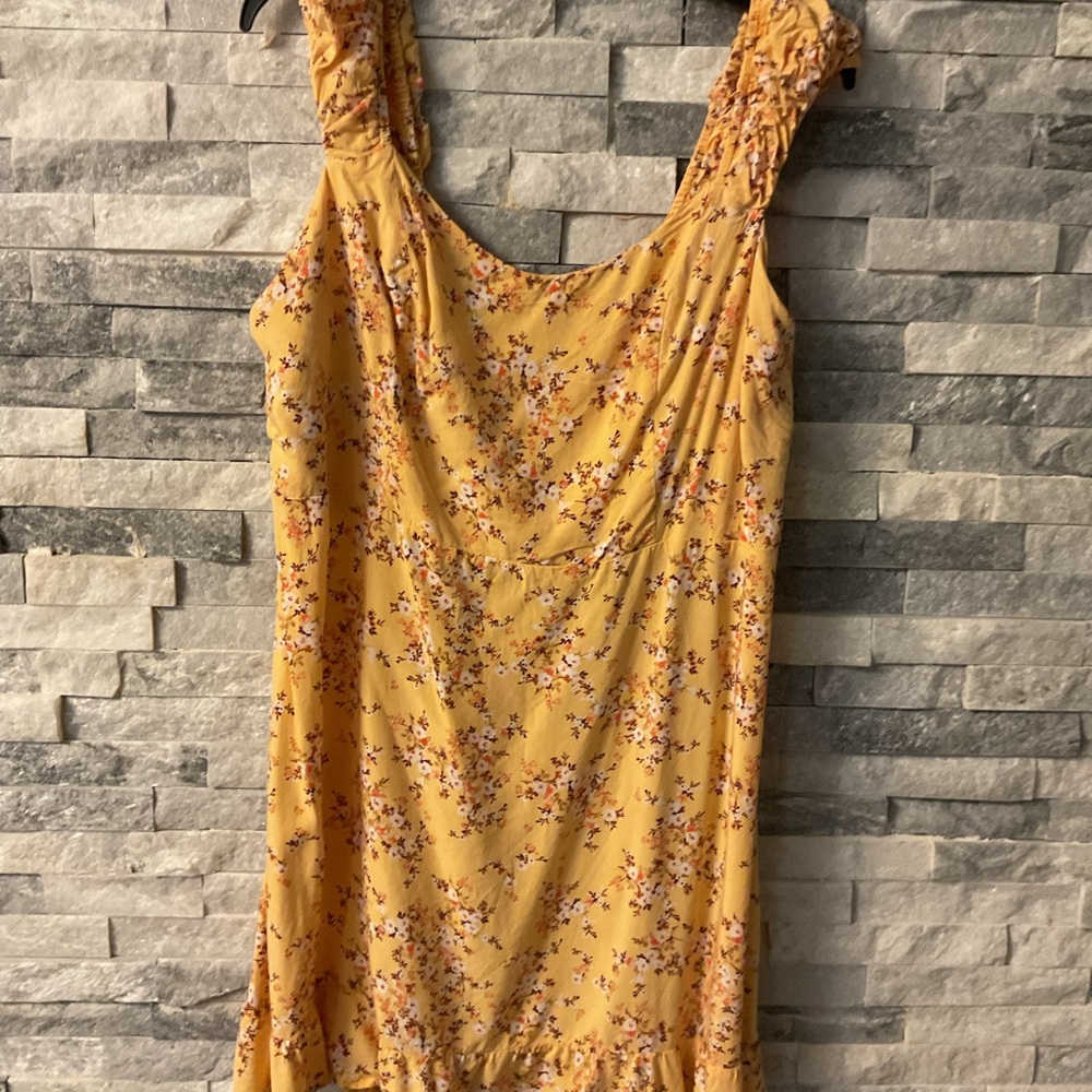 Old Navy Yellow Floral Smocked Dress